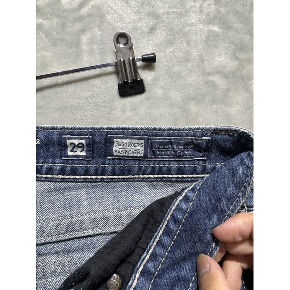 Miss Me Easy Capri Blue Women's Size‎ 29 Y2K Bedazzled Rhinestone Embellished - Picture 4 of 13